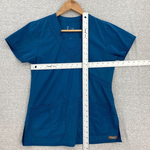 Barco Scrub Top Womens Extra Small Blue Healthcare Vet Uniform Short Sleeve - Picture 7 of 10